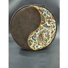 Elizi By Sevim Otantik Mozaik Desen Kadife Yuvarlak Kadın Çantası