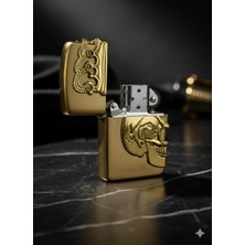 (Zippo) Modeli Benzinli Çakmak+Benzin+Fitil+Taş