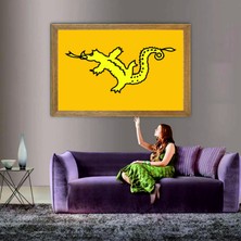 Lioncraft Büyük Hun Imparatorluğu Devleti Bayrağı  Tablo, Çerçeveli Cam Tablo 60X90 cm