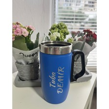 Promopanya Kişiye Özel-Isme Özel Lacivert Renk Termos Bardak 280 ml Isim Yazılabilir