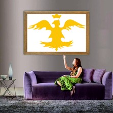 Lioncraft Avrupa Hun Imparatorluğu Devleti Bayrağı  Tablo, Çerçeveli Cam Tablo 80X110 cm