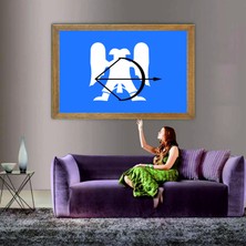 Lioncraft Büyük Selçuklu Imparatorluğu Devleti Bayrağı  Tablo, Çerçeveli Cam Tablo 60X90 cm