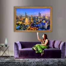 Lioncraft New York Şehir Manzaralı Tablo, Çerçeveli Cam Tablo 80X110 cm