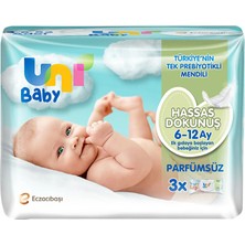 Uni Baby 5 Adet Hassas Dokunuş Bebek Islak Mendil 6-12 Ay 3X52 Adet 1 Adet