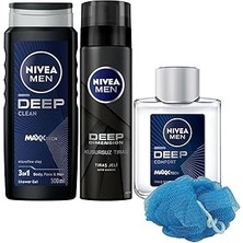 SHC4200 Men Erkek Deep Dimension Duş Jeli 500ML, Tıraş Jeli 200ML ve Tıraş Sonrası Losyon 100ML, Lif Hediye