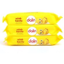 Dalin Islak Mendil 3x56'lı 4 Adet Yapraklı Koku İçermeyen Hassas Temizlik Ürünü