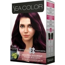 Sea Color Kit Saç Boyası Patlıcan Moru 3.66 4 Adet