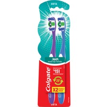 Colgate 360 Komple Ağız Temizliği Orta Diş Fırçası 1+1 3 Adet