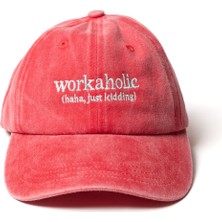 Nome Studio Nakışlı Şapka Yazı Nakışlı Şapka Yıkamalı Kumaşlı ve Workaholic Yazı Nakışlı Şapka Pamuklu Siperlikli Ayarlı Şapka Günlük Tarz Eğlenceli Kep