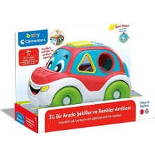 Baby Clementoni - 3'ü 1 Arada Şekiller ve Renkler Türkçe Konuşan Araba (4 Adet)