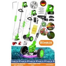 Böhrer 21V BA011140Y Akülü Çim Biçme Makinesi - Şarjlı Ot Kesme Ve Kenar Düzeltme Makinesi + Çift Akülü Set