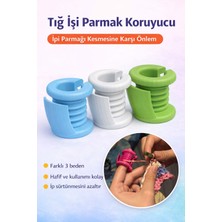 Tığ Işi Parmak Koruyucu–örgü Ip Sürtünme Önleyici–amigurumi ve El Örgü Aksesuarı–mavi 3 Farklı Beden