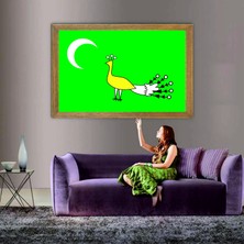 Lioncraft Gazneliler Devleti Bayrağı Tablo, Çerçeveli Cam Tablo 60X90 cm