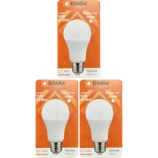 Avarson (3 Adet) Osaka 12W (90W) Beyaz Işık (6500K) E27 Duylu (Kalın Duy) LED Ampul