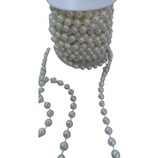 Sıralı Yuvarlak Inci En 1 cm Krem 1 Metre