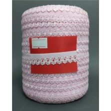 Çamaşır Lastiği Dantelli 1 cm 1 Metre Açık Pembe