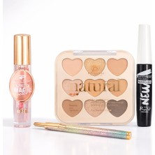 Sudedi Home 4’lü Makyaj Seti Göz Farı Paleti Maskara Eyeliner Dudak Parlatıcı Kozmetik Set