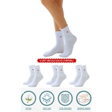 Uzn Socks 3 Çift Kalpli Fırfırlı Dikişsiz Pamuk Kadın Çorap – Nefes Alan Yumuşak Günlük Çorap