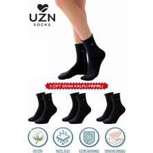 Uzn Socks 3 Çift Kalpli Fırfırlı Dikişsiz Pamuk Kadın Çorap – Nefes Alan Yumuşak Günlük Çorap