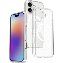 Ceponya iPhone 17 Kılıf Magsafe Şarj Özellikli Şeffaf Sert Pc Embos Kapak