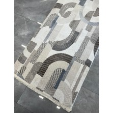Merinos Halı Merinos Embos Halı Akro Multi Kaymaz Taban Yolluk Makinede Yıkanabilir Halı Krem Spor Saçaklı
