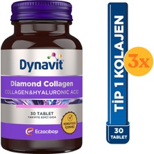 Dynavit Diamond Collagen&hyaluronic Acid Complex 30 Tablet - 3 Adet (90 Tablet) - Dezenfektan Hediyeli (%72 Alkol)