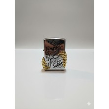 (Zippo Benzeri)Benzinli Ilğinç Desenli ve Kabartmalı Çakmak+Benzin+Fitil+Taş