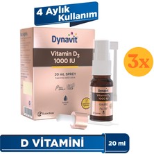 Dynavit Vitamin D3 1000 Iu (25MCG) 20 ml Sprey - 3 Adet (60 Ml)