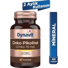 Dynavit Çinko Pikolinat 15MG 60 Tablet - Dezenfektan Hediyeli (%72 Alkol)