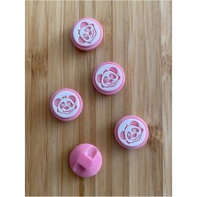 öztürk Bebe Hırka, Yelek ve Amigurumi Ayıcık Desen Düğme. 15MM. 5'li Pkt. Renk: Pembe/beyaz.