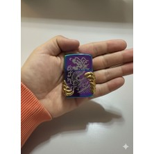 (Zippo Benzeri)Benzinli Ilğinç Desenli ve Kabartmalı Çakmak+Benzin+Fitil+Taş