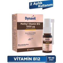 Dynavit Vitamin B12 1000MCG 10ML Dilaltı Sprey- Aile Boyu B12 Vitamini - Hafıza - Methylcobalamin - Dezenfektan Hediyeli (%72 Alkol)