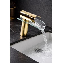 HT Prima Şelale Cam Lavabo Bataryası Modern Tasarım Cam Çıkışlı