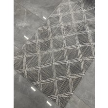 Plato Halı Parantez 4169 Gri Kaymaz Taban Yolluk Makinede Yıkanabilir Halı