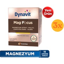 Dynavit Mag Focus 15 Çiğneme Tab - Magnezyum & Fosfotidilserin - 3 Adet (45 Tablet)