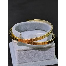 Vulwox Geometrik Dokulu Halka Küpe