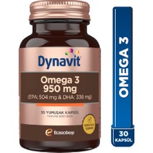 Dynavit Omega 3 950 mg 30 Yumuşak Kapsül - Yüksek EPA & DHA İçeren Balık Yağı Takviyesi