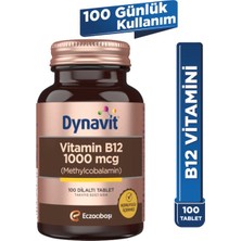 Dynavit Vitamin B12 1000 Mcg 100 Dilaltı Tablet – Methylcobalamin - Dezenfektan Hediyeli (%72 Alkol)