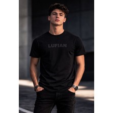Auraboutique Erkek Bisiklet Yaka Logo Desenli Slim Fit T-Shirt