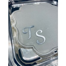 Abroz Home Design Söz Nişan Tepsisi Için Kişiye Özel Gümüş Harfli Söz Mendili