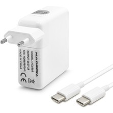 Store Mania Ieg™ 20.3V 3A 61W Laptop Adaptörü - Type-C - Asus Dell Uyumlu - Beyaz HD8898