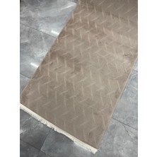 SARAR HALI Sarar Halı Plus 190 Kapiçino Kaymaz Taban Yolluk Makinede Yıkanabilir Halı Krem Spor Saçaklı