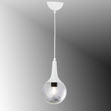 TT601-1-FULLBY Tt Aydınlatma Mat Beyaz Tekli Uzun Hunili Avize