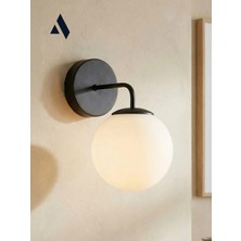 Alldesco Zarora Duvar Apliği – Cam Küre Başlıklı, Siyah Gövdeli 3 Renk Seçenekli