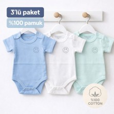 Cemre Yenidoğan Çıtçıtlı, Yarımkollu Bebek/çocuk 3'lü Body %100 Pamuk