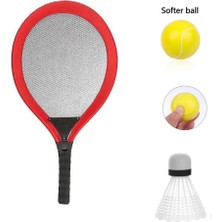 E-Woman Badminton Seti ve Soft Tenis Topu - Rkt-35 - Kırmızı (Lisinya)
