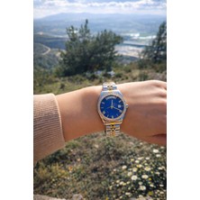 Nova Sales Kadın Çelik Kordon Taşlı Bezel Gün ve Tarih Göstergeli Klasik Kadın Kol Saati