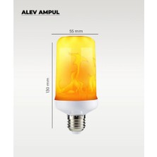 Meli Collection 7W E14 Ince Duyulu Alev Efektli LED Ampul - 560 Lümen Dekoratif Titreşen Ateş Görünümlü Lamba