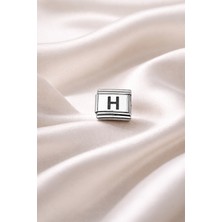 Nomination Uyumlu H Harf Charm , Çelik Bileklik Aksesuarı , Kişiye Özel Harf Modülü , Minimal &amp; Şık Tasarım