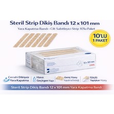 Bezos Steril Strip Dikiş Bandı 12 x 101 mm Yara Kapatma Bandı Cilt Sabitleyici Strip 10’lu Paket